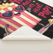 Popcorn Heart Pop Valentine Design Sherpa Deken (3/4)