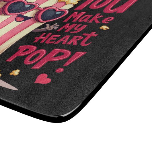 Popcorn Heart Pop Valentine Design Snijplank (Hoek)