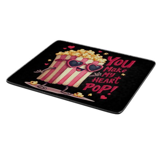 Popcorn Heart Pop Valentine Design Snijplank (Hoek)