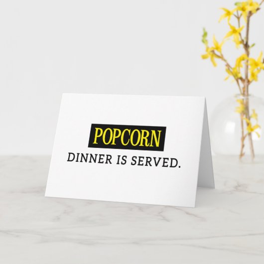 Popcorn: het diner wordt geserveerd kaart (Gele Bloem)