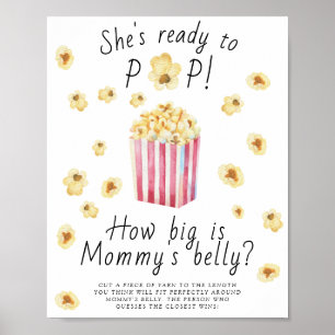 Popcorn - hoe groot is mama's buik spel poster