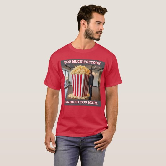 Popcorn Iedereen mannen kardinaal rood T-shirt (Voorkant volledig)