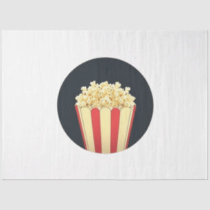 Popcorn in een rood en wit gestreept bad tissuepapier