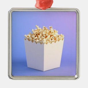 Popcorn in een witte badkuip metalen ornament