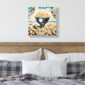Popcorn in een zilveren schaal canvas afdruk (Insitu (Slaapkamer))