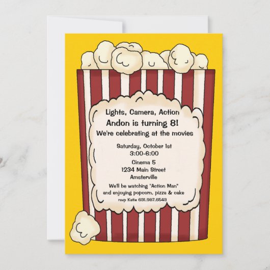 Popcorn Invitation Kaart (Voorkant)