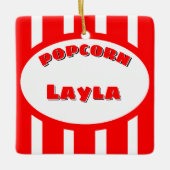 Popcorn Jouw naam Keramisch Ornament (Voorkant)