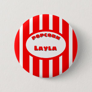 Popcorn Jouw naam Ronde Button 5,7 Cm