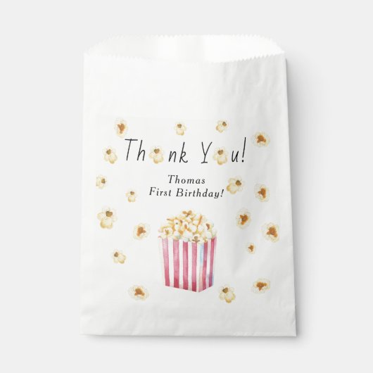 Popcorn Kids Verjaardagsfeest Dank u Bedankzakje (Voorkant)