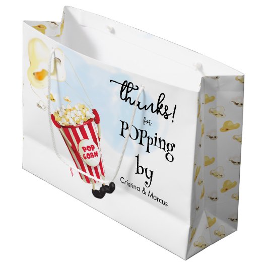 Popcorn knalt groot cadeauzakje (Voorkant Gekanteld)