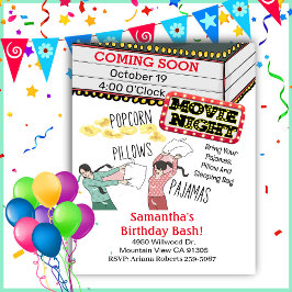 Popcorn Kussens Pyjama Meisje Film Nacht Verjaarda Kaart