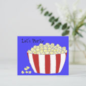 Popcorn - Laten we partijuitnodiging doen Uitnodiging Briefkaart (Staand voorkant)