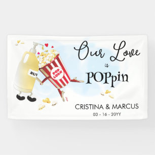 Popcorn Liefde Trouwbanner Spandoek