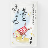 Popcorn Liefde Trouwbanner Spandoek (Verticaal)