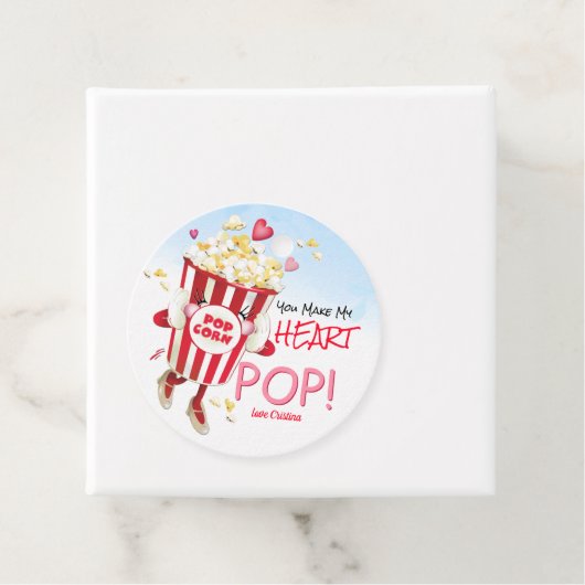 Popcorn Love Funny Bedankjes Labels (In situ)