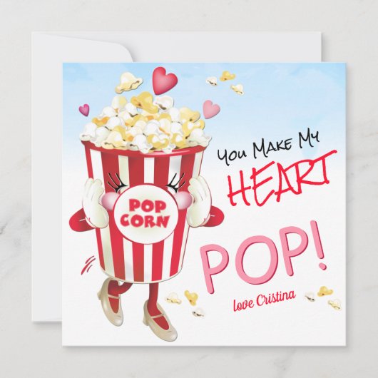 Popcorn Love Funny Notitiekaartje (Voorkant)