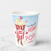 Popcorn Love Funny Papieren Bekers (Achterkant)