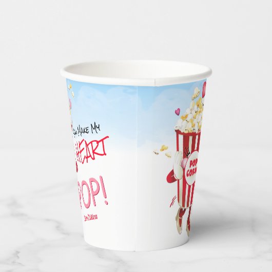 Popcorn Love Funny Papieren Bekers (Rechts)
