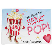 Popcorn Love Funny Pun Groot Cadeauzakje (Voorkant)