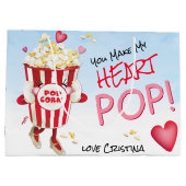 Popcorn Love Funny Pun Groot Cadeauzakje (Achterkant)