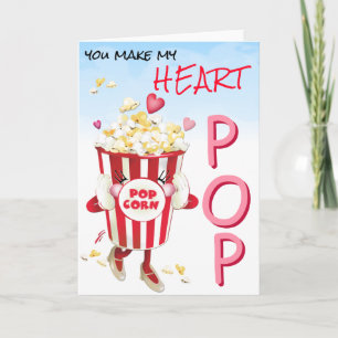 Popcorn Love Funny Pun Kaart
