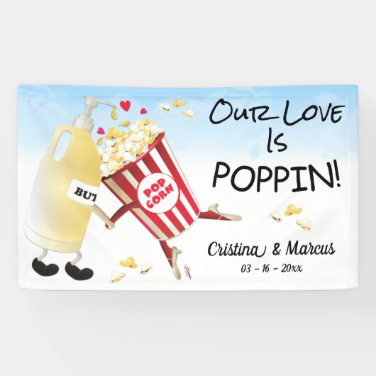 Popcorn Love Wedding Banner (Horizontaal)