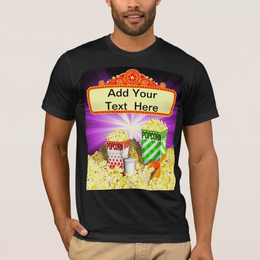 Popcorn Lovers Movie Marquee T-Shirt (Voorkant)