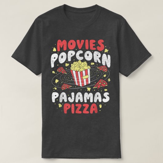 Popcorn Lovers Movie Watching Night T-shirt (Design voorkant)