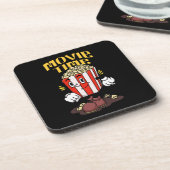 Popcorn Mascotte Cartoon Bier Onderzetter (Linkerzijde)
