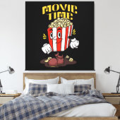 Popcorn Mascotte Cartoon Canvas Afdruk (Insitu (Slaapkamer))