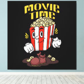 Popcorn Mascotte Cartoon Canvas Afdruk (Insitu (Houten vloer))