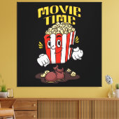 Popcorn Mascotte Cartoon Canvas Afdruk (Insitu (Woonkamer))