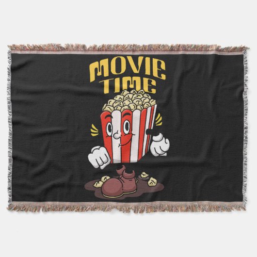 Popcorn Mascotte Cartoon Deken (Voorkant)