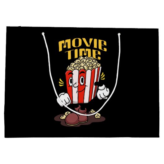 Popcorn Mascotte Cartoon Groot Cadeauzakje (Achterkant)
