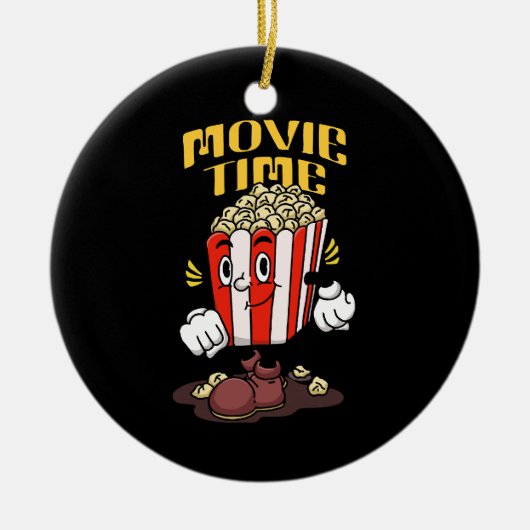 Popcorn Mascotte Cartoon Keramisch Ornament (Voorkant)