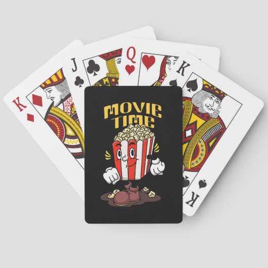 Popcorn Mascotte Cartoon Pokerkaarten (Achterkant)