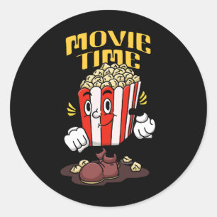 Popcorn Mascotte Cartoon Ronde Sticker