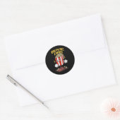Popcorn Mascotte Cartoon Ronde Sticker (Envelop)