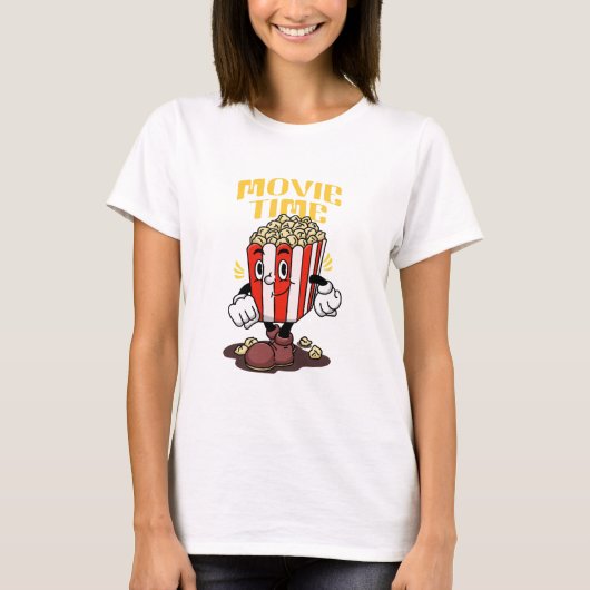Popcorn Mascotte Cartoon T-shirt (Voorkant)