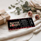 Popcorn Movie Night Birthday Party Ticket Style  Kaart