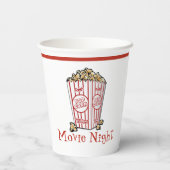 Popcorn Movie Night Papieren Bekers (Achterkant)