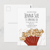 Popcorn Movie Outdoor Party Birthday Briefkaart (Voorkant / Achterkant)