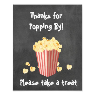 Popcorn Movie Shower Treat Sign Foto Afdruk