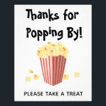 Popcorn Movie Wedding Shower Treat Sign Foto Afdruk<br><div class="desc">Bedankt om langs te komen! Pas de formulering aan zoals u wilt! Ideaal voor baby showers,  vrijgezellenfeesten,  bruiloften of bioscoopzalen thuis!</div>