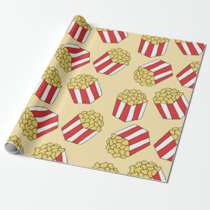 Popcorn naadloos patroon.  handgetekende cadeaupapier