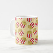 Popcorn naadloos patroon.  handgetekende koffiemok (Voorkant links)