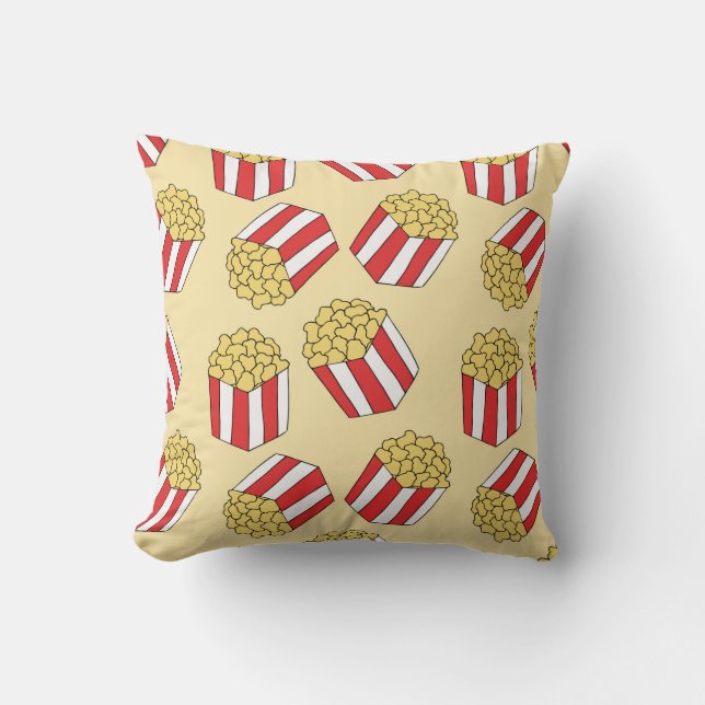 Popcorn naadloos patroon.  handgetekende kussen (Voorkant)