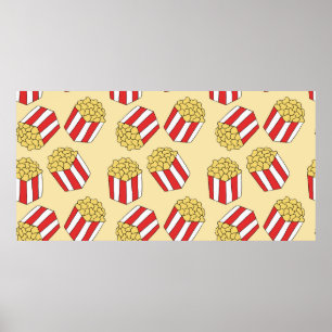 Popcorn naadloos patroon.  handgetekende poster