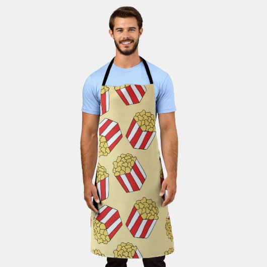 Popcorn naadloos patroon. handgetekende schort (Gedragen)