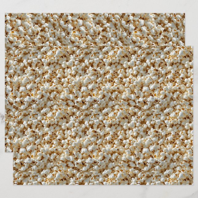 Popcorn Naadloze Patroon Scrapbook Papier (Voorkant / Achterkant)